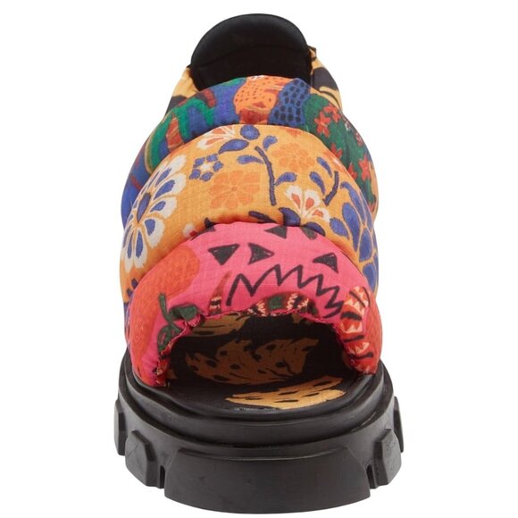 Farm Rio Mixed Print Floral Puffy Platform Slingback Sandals Size 7.5 New In Box - Picture 3 of 8